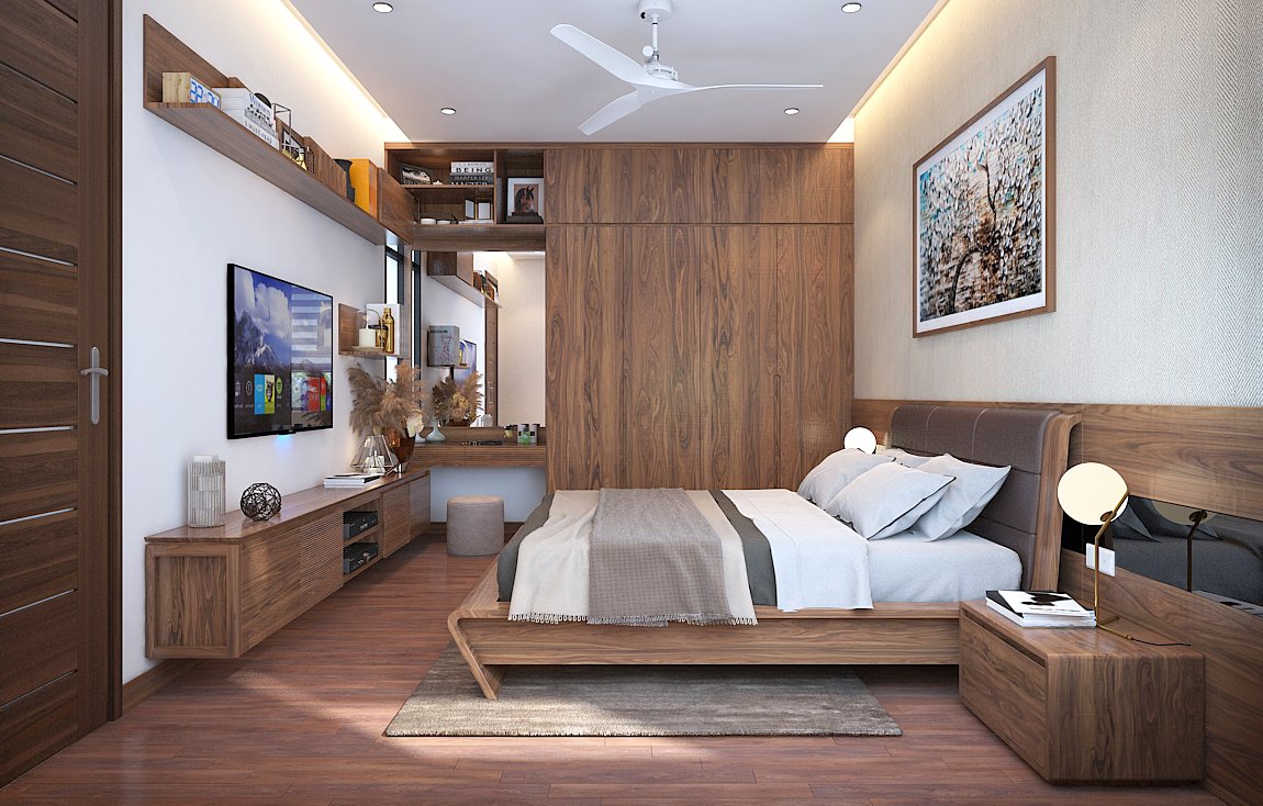 Thư giãn với nội thất phòng ngủ gỗ